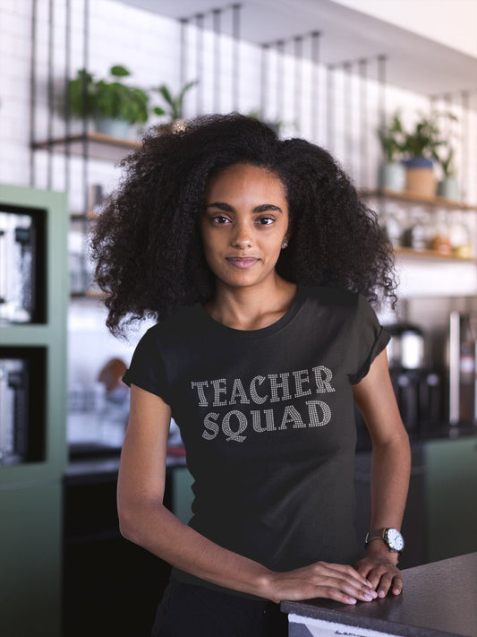 teacher squad bling shirt